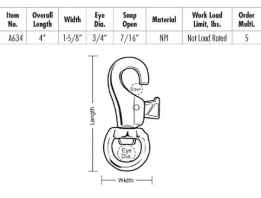 Animal Tie Snap, Swivel Eye