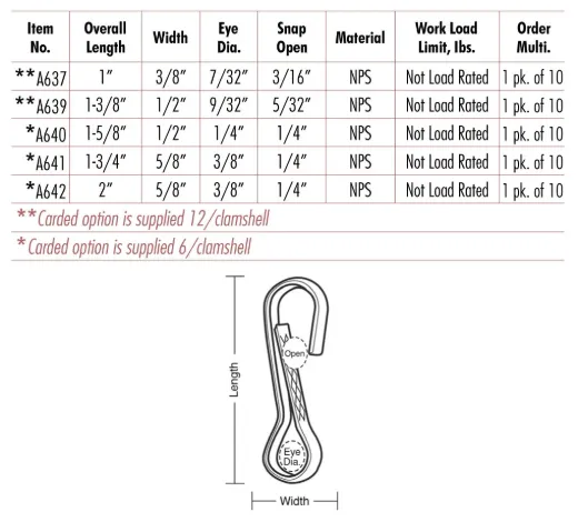 Light Duty Snap Hooks