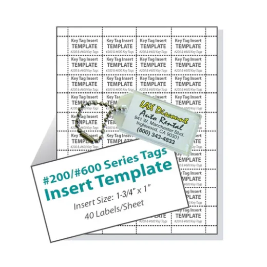 200 and 600 Series Horizontal Tag Template