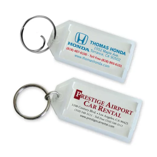 Custom Imprinted Key Tag with Flap - with Tang or Split Ring
