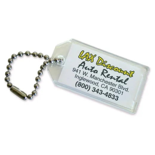 Custom Imprinted Key Tag with Ball Chain