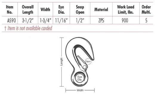 Forged Spring Hooks, Fixed Eye