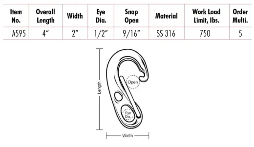 Stainless Snap, Wire Gate, Double Eye