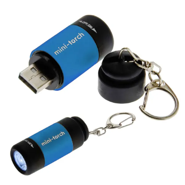 USB TORCH LIGHT BLUE 1/PK