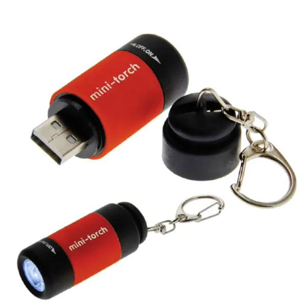 USB TORCH LIGHT RED 1/PK