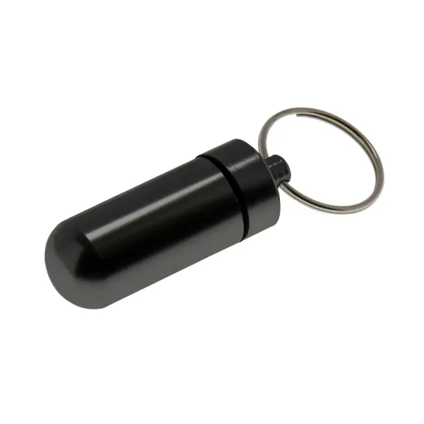 STORAGE CAPSULE KEYCHAIN BLACK 1/PK