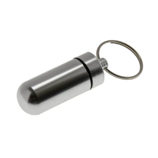 STORAGE CAPSULE KEYCHAIN SILVER 1/PK