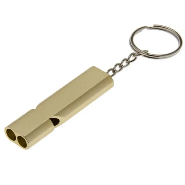 SAFETY WHISTLE KEYCHAIN GOLD 1/PK