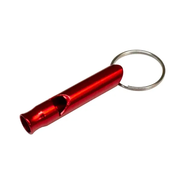 BULLET WHISTLE KEYCHAIN RED 1/PK