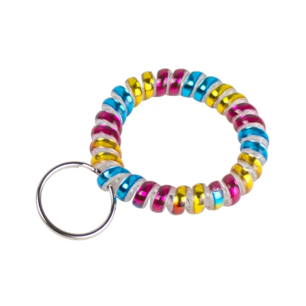 WRIST COIL W/RING  RAINBOW  10/PK