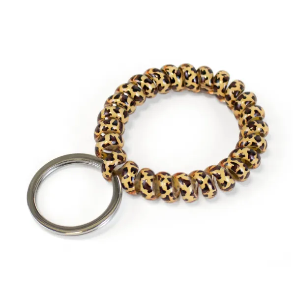 WRIST COIL W/RING LEOPARD 1/BAG