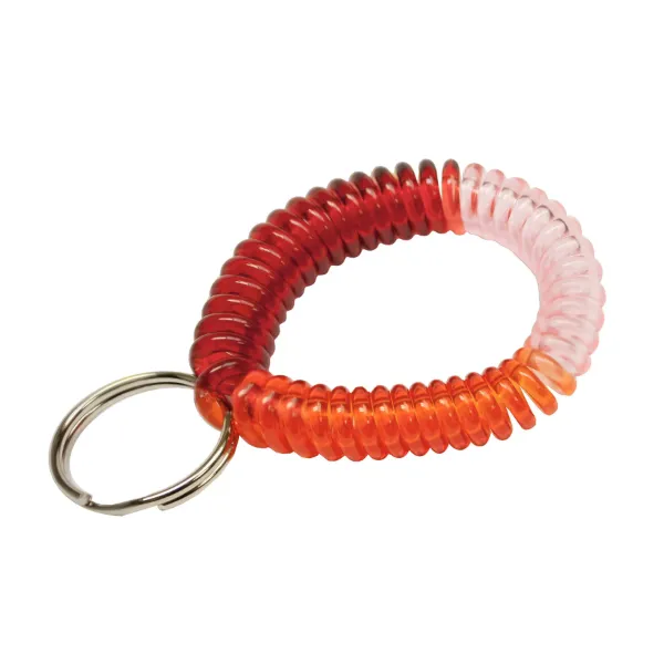 WRIST COIL W/RING ORANGE,PINK,RED  5/PK