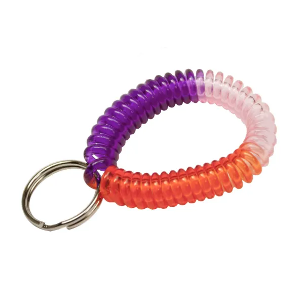 WRIST COIL W/RING  PURPL,PINK,ORANGE  10/PK