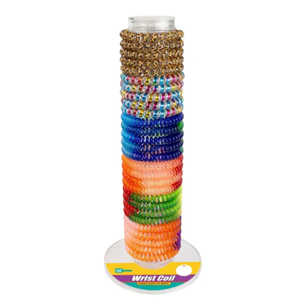 MULTICOLOR WRIST COIL DISPLAY ASST 28 PCS