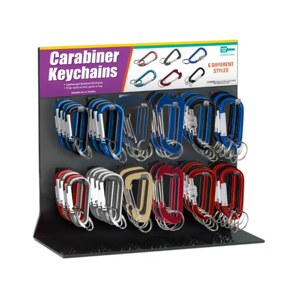 KEYCHAIN CARABINER CENTER ALUM ASST 126PCS