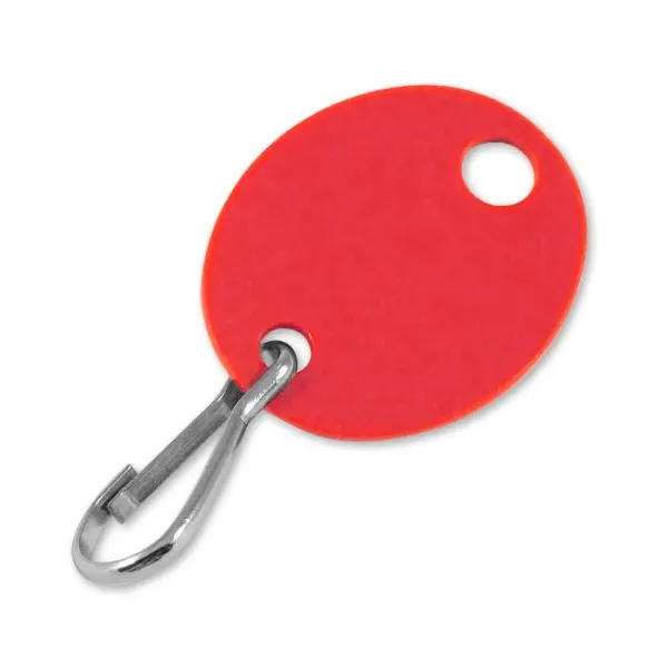 OVAL TAG  W/HOOK  RED  20/PK