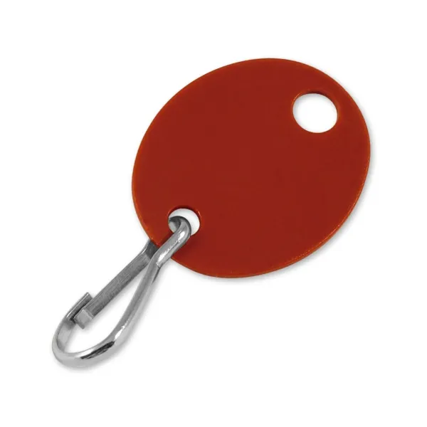 OVAL TAG  W/HOOK BROWN, 20/PK
