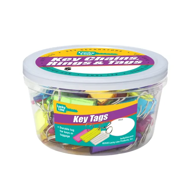 ID TAG W/TANG  ASSORTED  50/JR