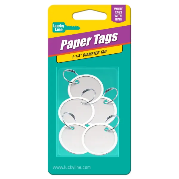 1 1/4 PAPER TAG W/RING 5/CD