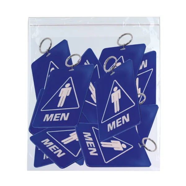 MEN'S RESTRM TAGS W/RING  10/PK