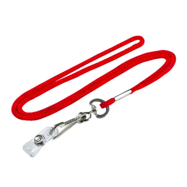 LANYARD W/BADGE HLR  RED  10PK