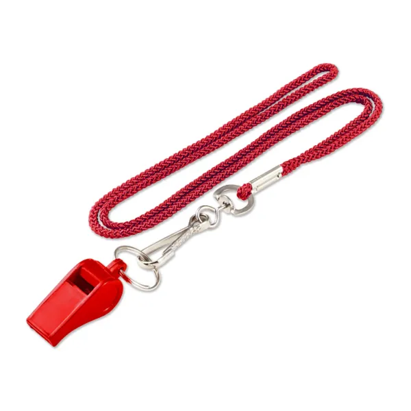 LANYARD W/WHISTLE RED  1/PK