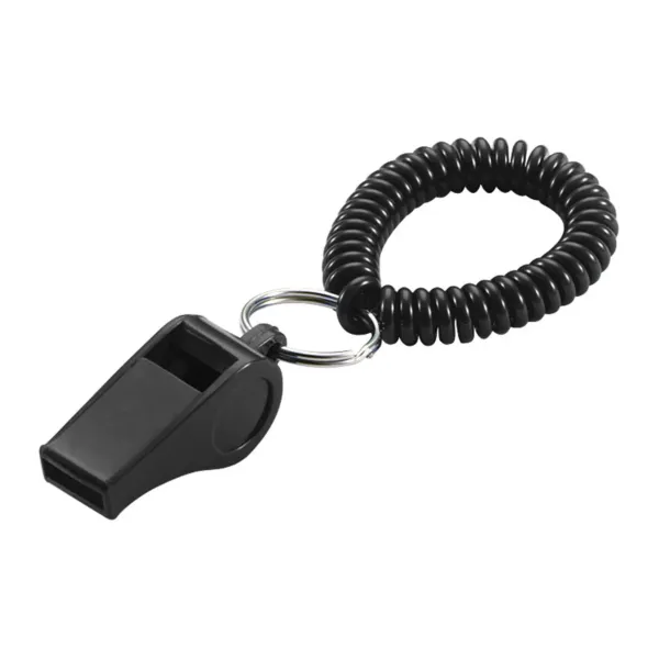 WRIST COIL W/WHISTLE  BLACK  1/BAG