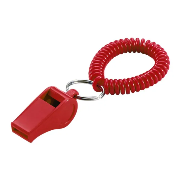 WRIST COIL W/WHISTLE  RED  1/BAG