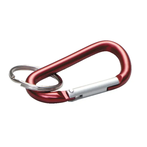 ALUM CARABINER HK W/SKR  RED 6