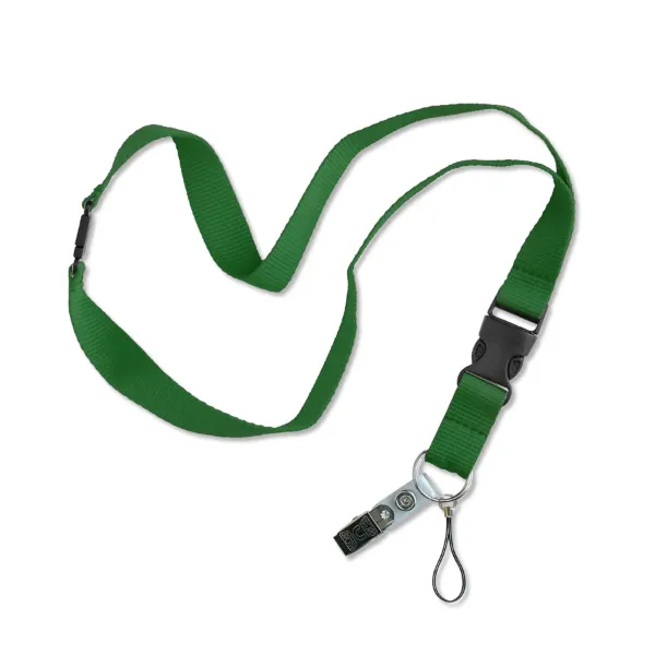 FLAT LANYARD W/BREAKAWAY  GREEN