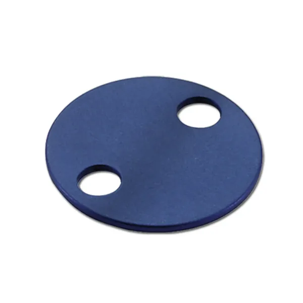 1-1/4  ALUMINUM TAG  BLUE 2 HOLE