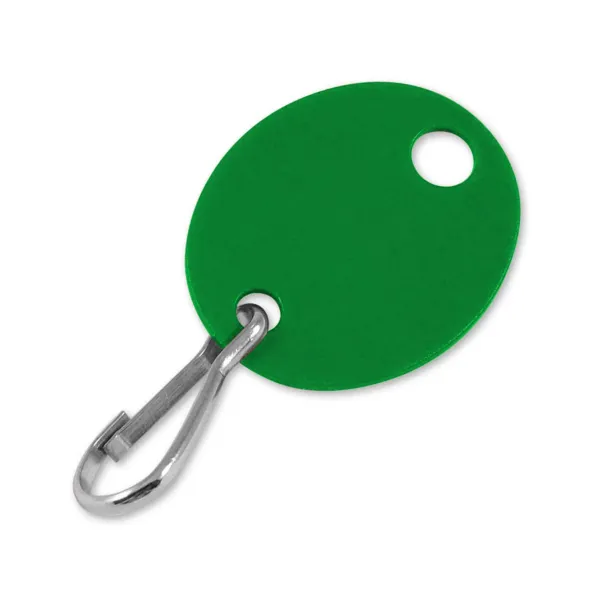 BLANK OVAL TAG  W/HOOK  GREEN