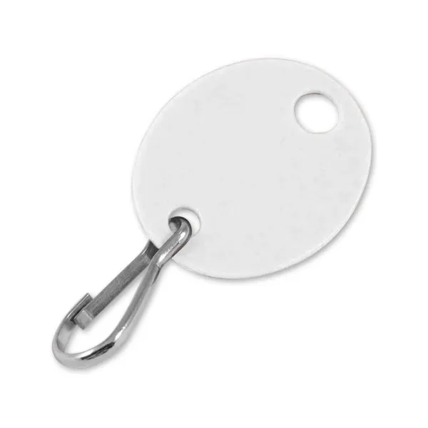 BLANK OVAL TAG  W/HOOK  WHITE