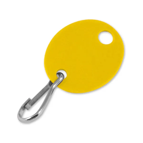 BLANK OVAL TAG  W/HOOK  YELLOW